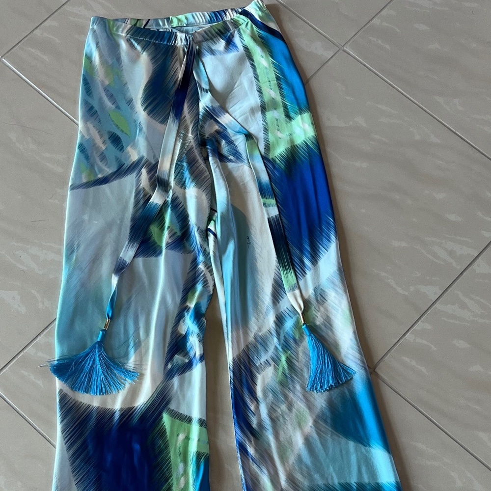 #2136 EMILIO PUCCI Printed silk pants sz XS/S